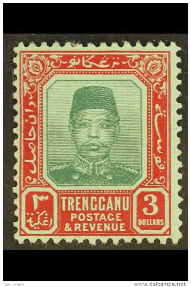 TRENGGANU 1910-19 $3 Green And Red, SG 16, Very Fine Mint. For More Images, Please Visit... - Other & Unclassified