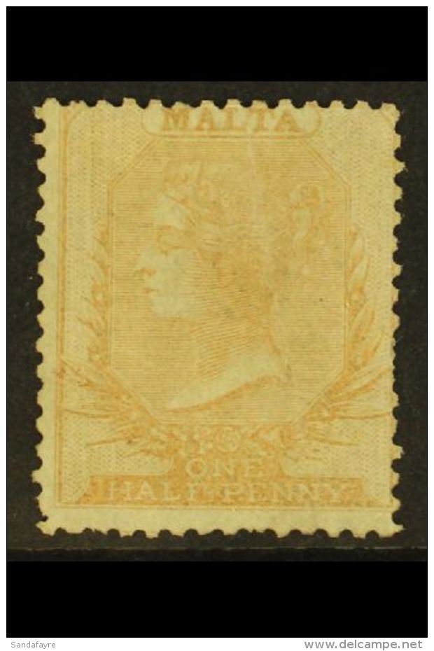 1860-63 &frac12;d Brown-orange, No Watermark, On Thin Hard White Paper, SG 2, Mint With Trace Of Original Gum,... - Malta (...-1964)