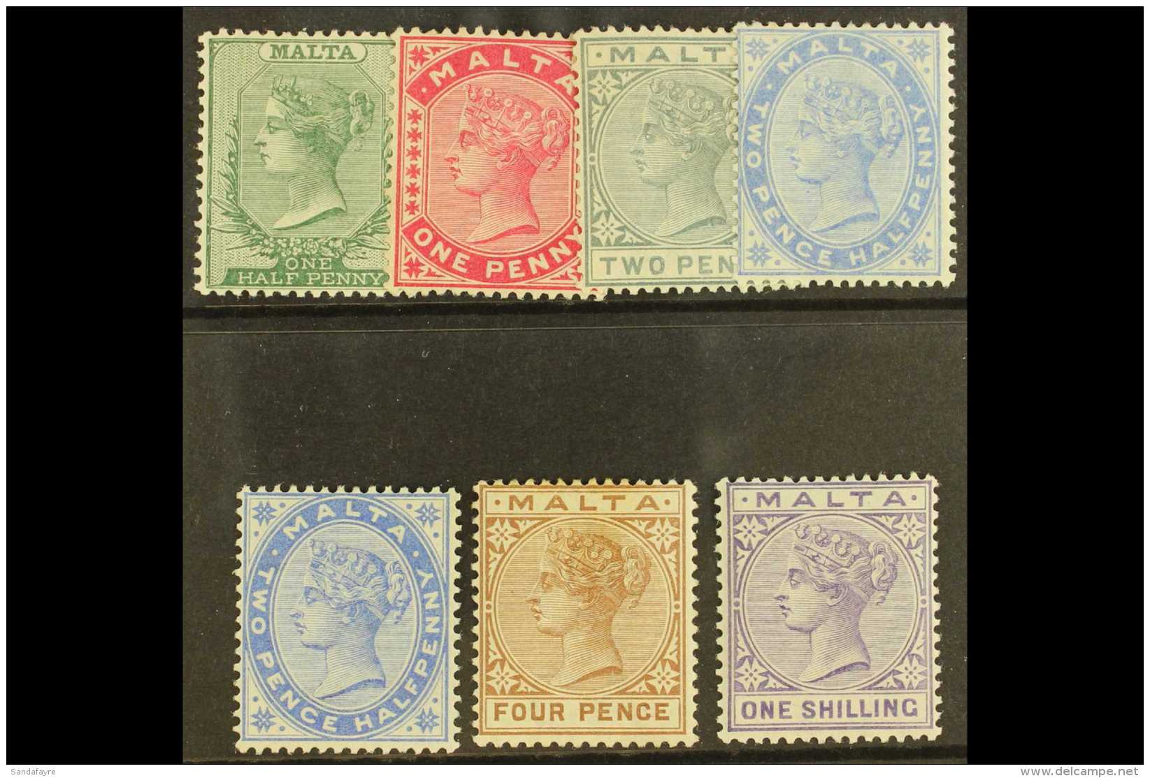 1885 QV Set To 1s Complete, SG 20/8, Fine And Fresh Mint. (6 Stamps) For More Images, Please Visit... - Malta (...-1964)