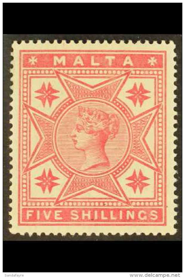 1886 5d Rose, SG 30, Very Fine And Fresh Mint. Well Centered. For More Images, Please Visit... - Malta (...-1964)