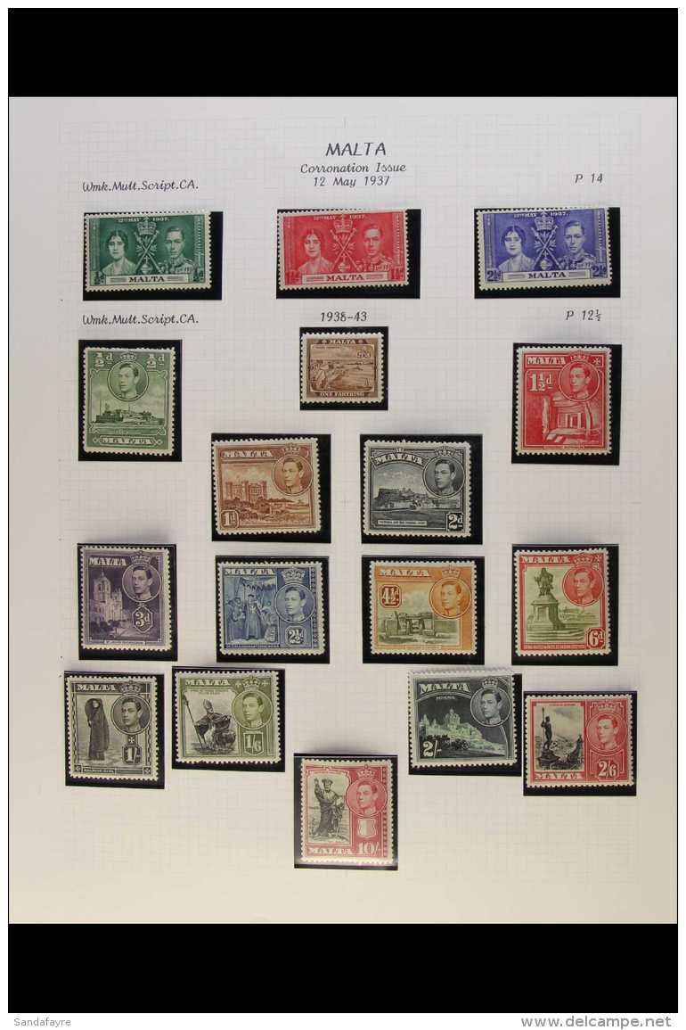 1925-53 KGVI FINE MINT COLLECTION Incl. 1938-43 &amp; 1948-53 Defins To 10s Values, 1948 RSW Set, Also 1925... - Malta (...-1964)