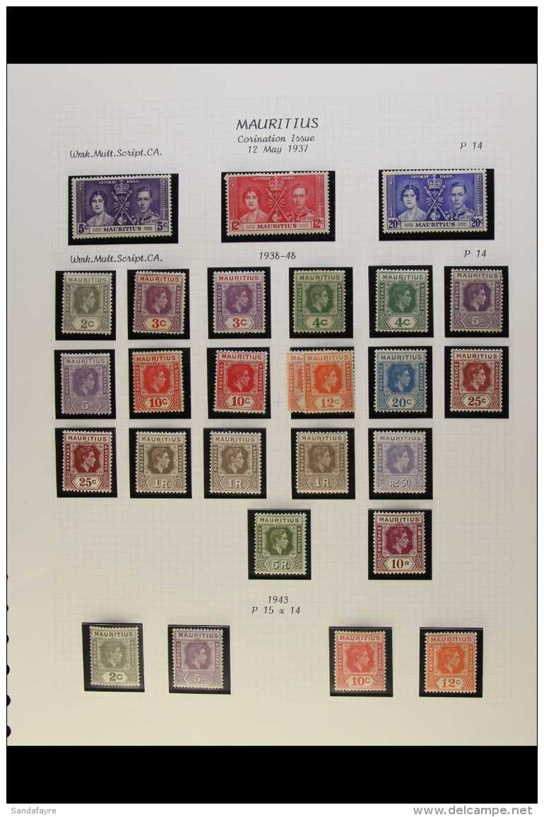 1937-54 KGVI FINE MINT COLLECTION Complete For Basic KGVI Issues, Plus A Number Of Additional Perfs, Shades And... - Mauritius (...-1967)