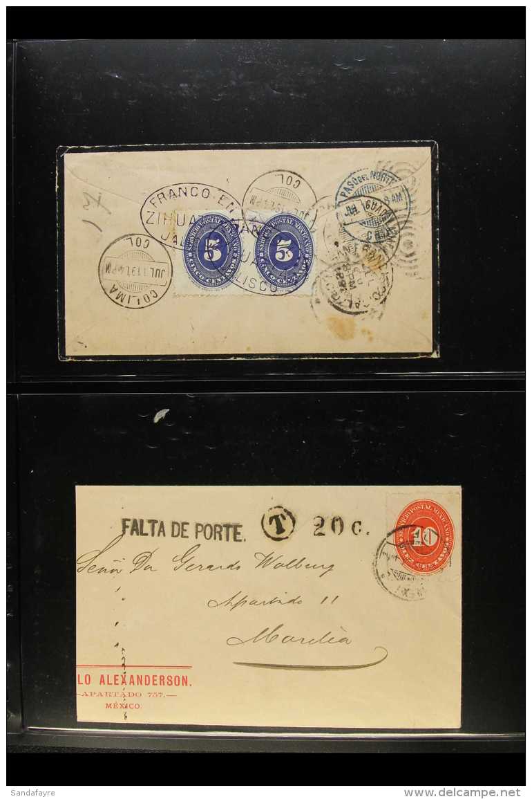 1887-1895 NUMERAL ISSUES ON COVERS. An Interesting Collection On Stock Pages, Inc Some With Multiple Frankings,... - Mexico