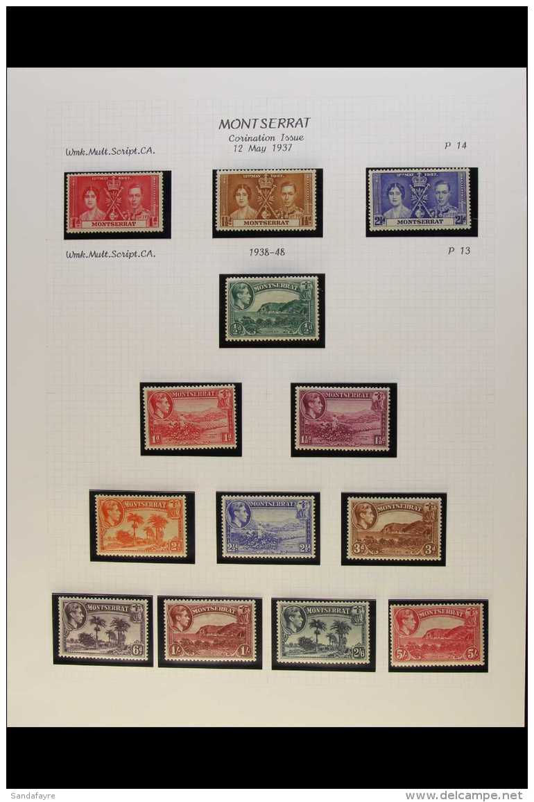 1937-51 KGVI FINE MINT COLLECTION Complete For Basic KGVI Issues, Plus ALL Additional Perfs Of 1938-48 Defins, SG... - Montserrat