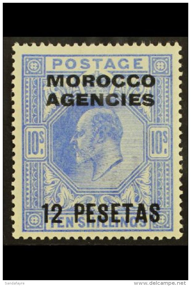 SPANISH 1907-12 12p On 10s Ultramarine, SG 123, Very Fine Mint For More Images, Please Visit... - Other & Unclassified