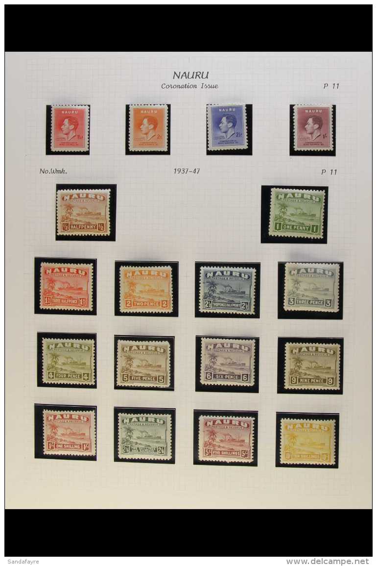 1937-48 KGVI MINT ISSUES, 1937-48 Defins On Shiny Paper And Coronation Sets, SG 26B/39B, 44/7, Cat.&pound;200+ (18... - Nauru