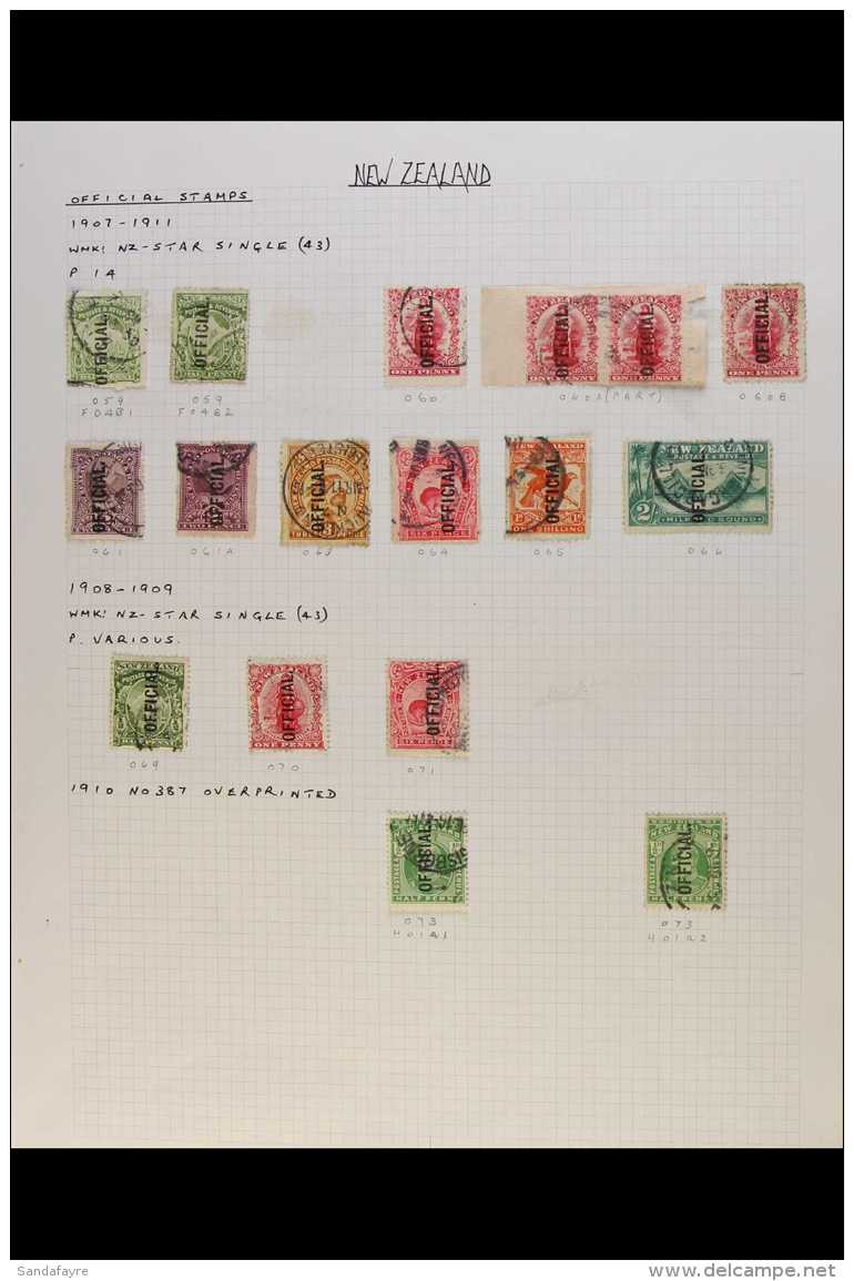 OFFICIALS 1907-1927 USED COLLECTION On Leaves, Inc 1907-11 Set To 2s Inc 1d Carmine Pair From Booklet, 1908-09 Set... - Other & Unclassified