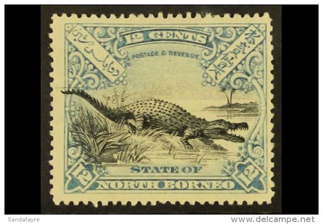 1897 12c Black And Dull Blue Crocodile, Perf 14&frac12;-15, SG 106b, Very Fine And Fresh Mint. For More Images,... - North Borneo (...-1963)