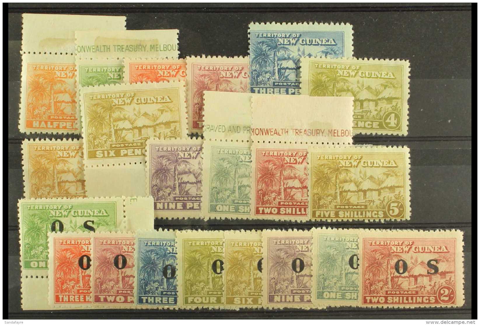 1925-27  Set To 5s Plus 6d Shade, And Official Set, SG 125/134, O22/30, Mint. (21) For More Images, Please Visit... - Papua New Guinea