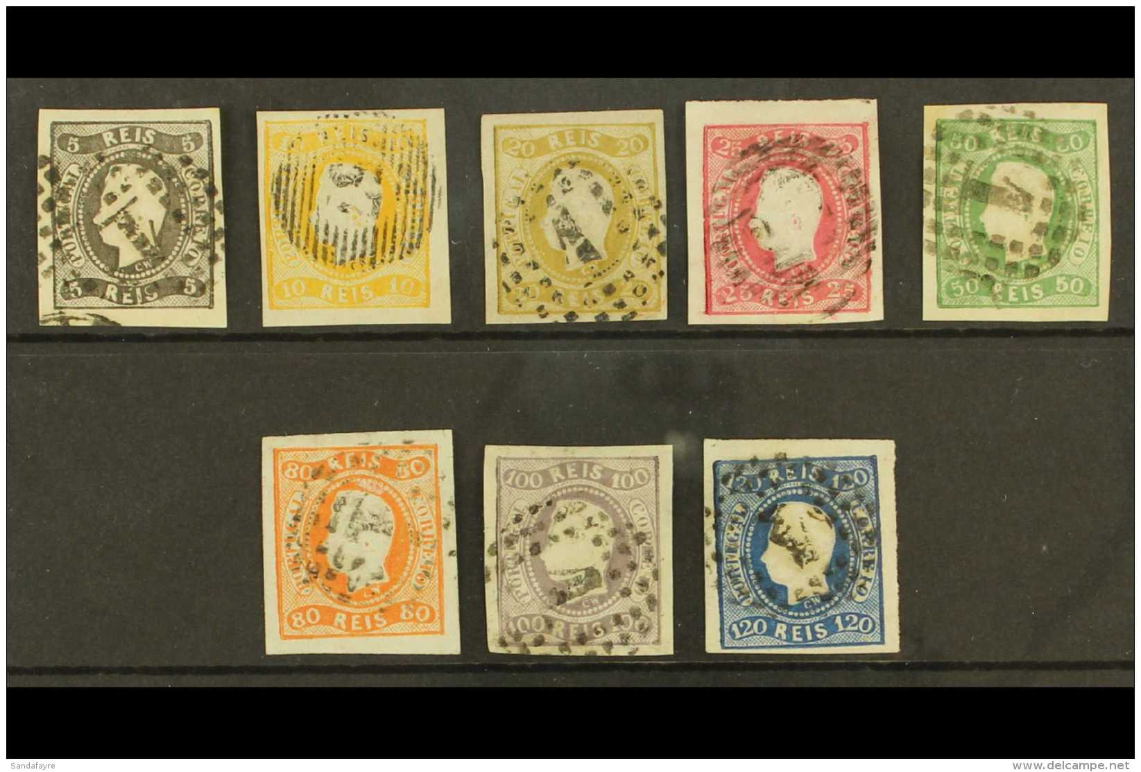 1866-67 King Luis Curved Label Imperf Complete Set, Michel 17/24, SG 35-47, Afinsa 19/26, Fine To Very Fine Used,... - Other & Unclassified