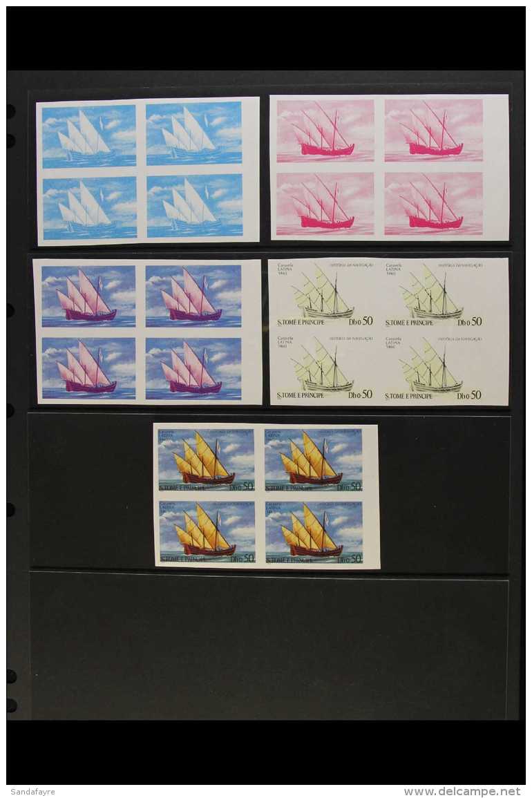 ST TOME ET PRINCIPE 1979 PROGRESSIVE COLOUR PROOFS. Never Hinged Mint Sailing Ships Set Of Six, Mi 598/603, As... - Other & Unclassified