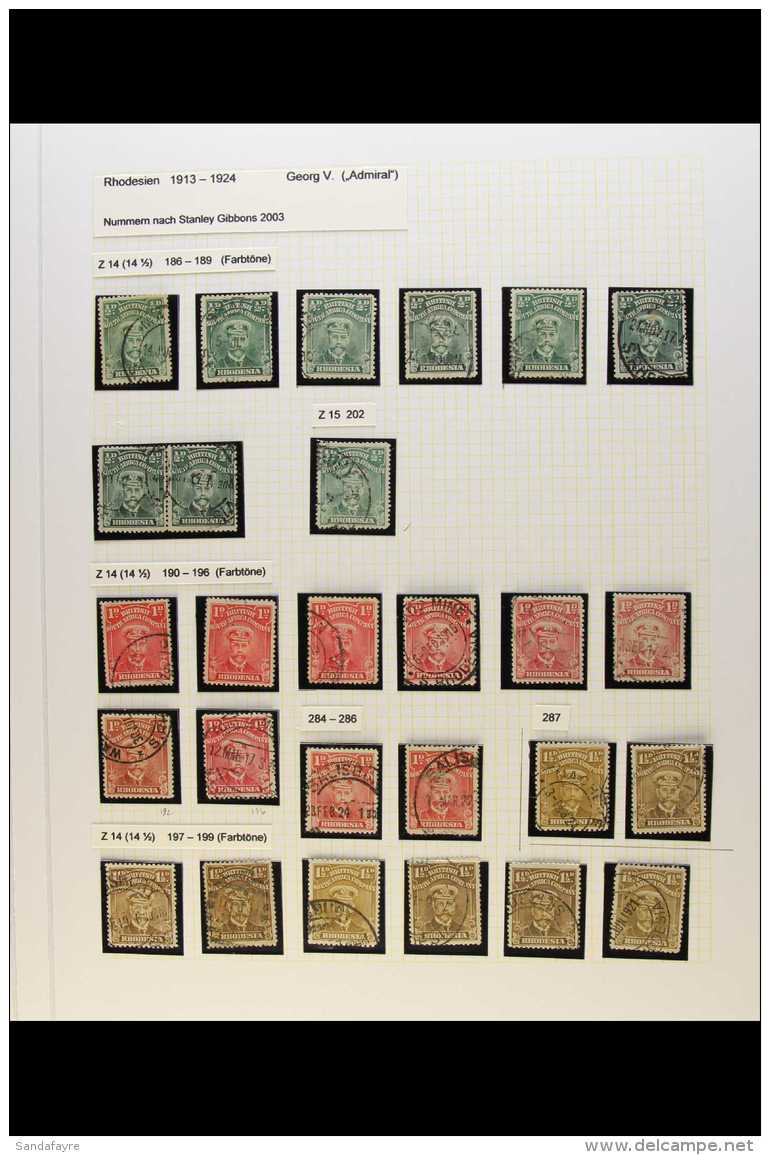 1913-24 USED ADMIRALS COLLECTION Includes Nice Range Of &frac12;d, 1d &amp; 1&frac12;d Perf.14 Shades, Note 1d... - Other & Unclassified