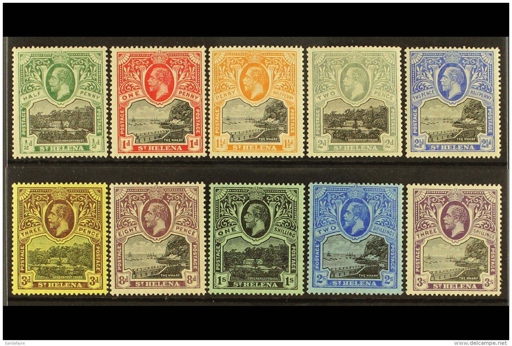 1912-16 KGV Wmk Mult Crown CA Definitives Set, SG 72/81, Very Fine Mint (10). For More Images, Please Visit... - Saint Helena Island