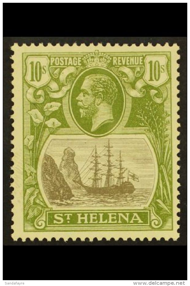1922-37 10s Grey &amp; Olive-green, Wmk Script CA, SG 112, Superb Mint. For More Images, Please Visit... - Saint Helena Island