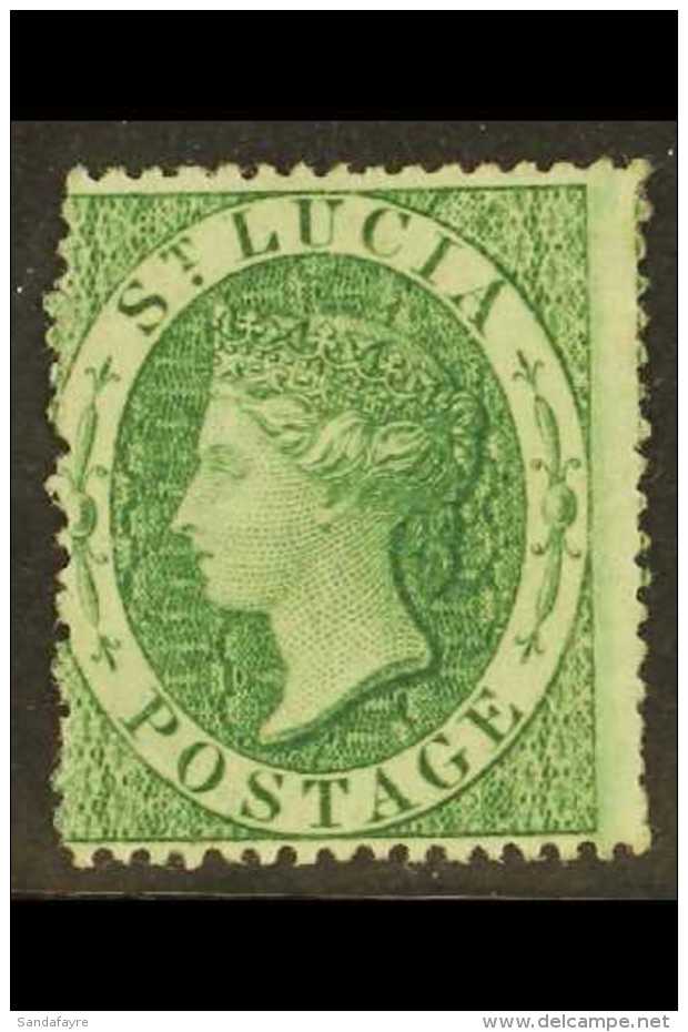 1860 (6d) Green, SG 3, Star Watermark, Very Fine Mint With OG. Lovely (1 Stamp) For More Images, Please Visit... - St.Lucia (...-1978)