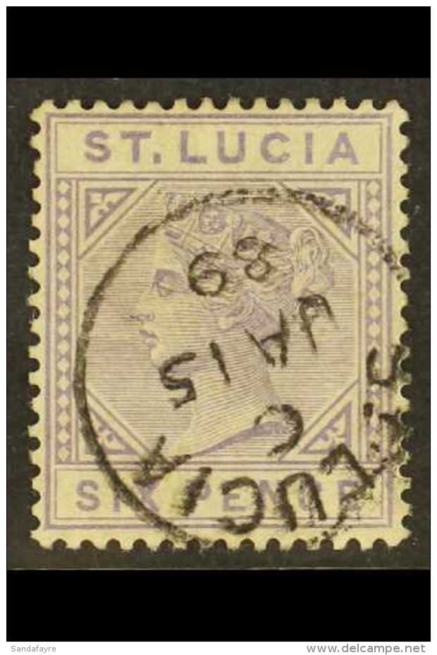 1883-86 6d Lilac Die I, CA Wmk, SG 35, Fine Cds Used For More Images, Please Visit... - St.Lucia (...-1978)