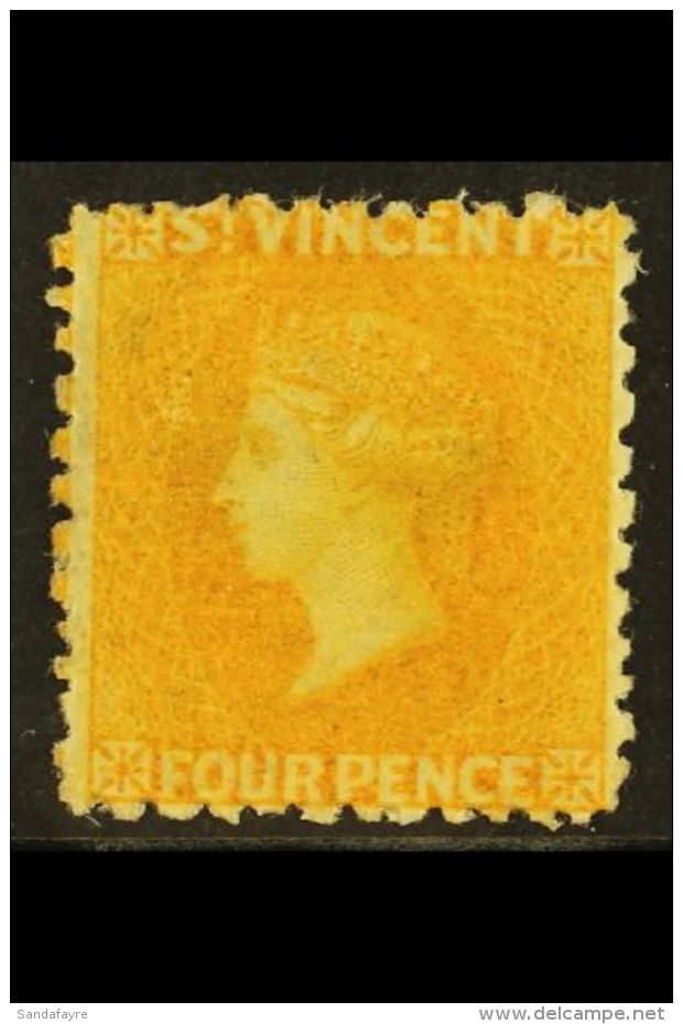 1869 4d Yellow, SG 12, Mint, A Slight Wrinkle Caused By Gum At Left. Cat &pound;350 For More Images, Please Visit... - St.Vincent (...-1979)