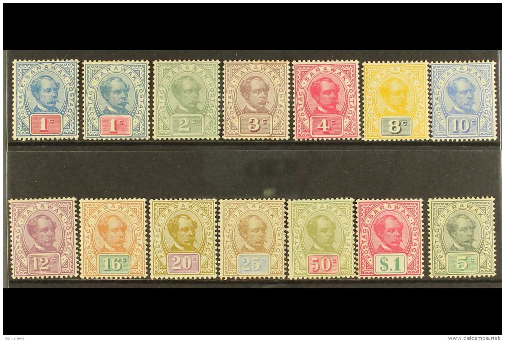 1899-1908 Brooke Definitive Set With Additional 1c Shade &amp; Unissued 5c, SG 36/48, Fine Mint (14 Stamps) For... - Sarawak (...-1963)