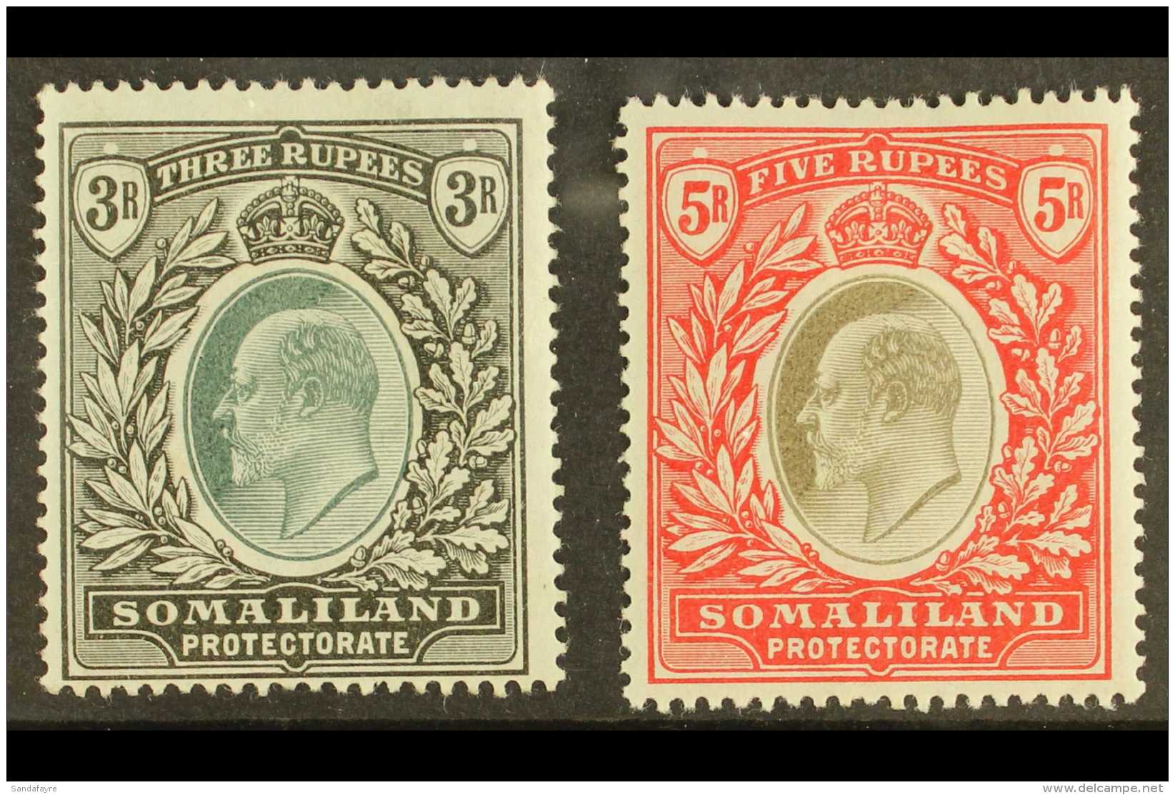 1904 KEVII 3R And 5R, SG 43/44 Fine Fresh Mint. (2 Stamps) For More Images, Please Visit... - Somaliland (Protectorate ...-1959)