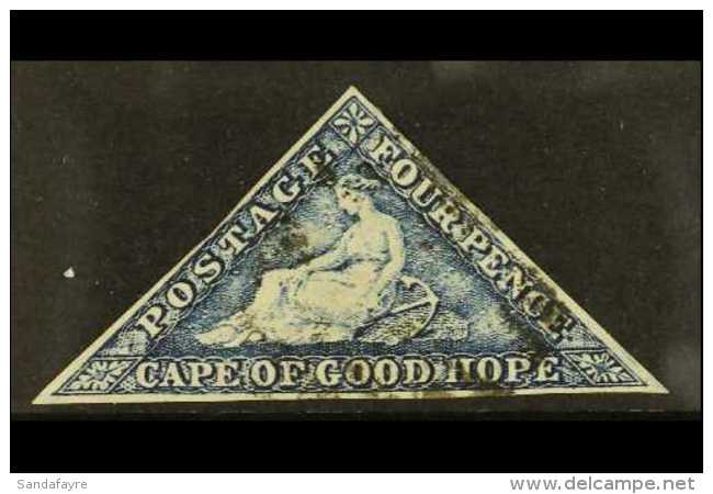 CAPE OF GOOD HOPE 1863-64 4d Steel- Blue Triangular, SG 19c, Very Fine Used With 3 Neat Margins, Light Barred... - Unclassified