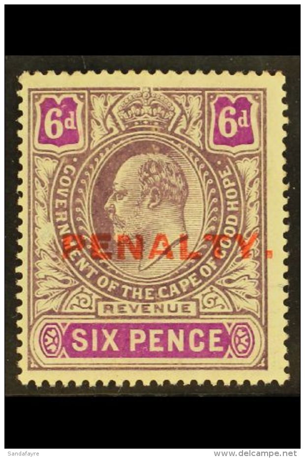 CAPE OF GOOD HOPE REVENUE - 1911 6d Purple &amp; Magenta, Ovptd "PENALTY" Barefoot 2, Never Hinged Mint. For More... - Zonder Classificatie