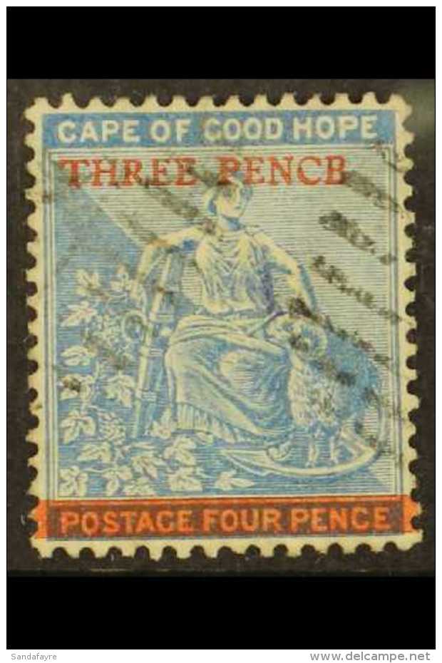 CAPE OF GOOD HOPE 1879 3d On 4d Blue, Variety "PENCB For PENCE", SG 34a, Very Fine Used. For More Images, Please... - Unclassified