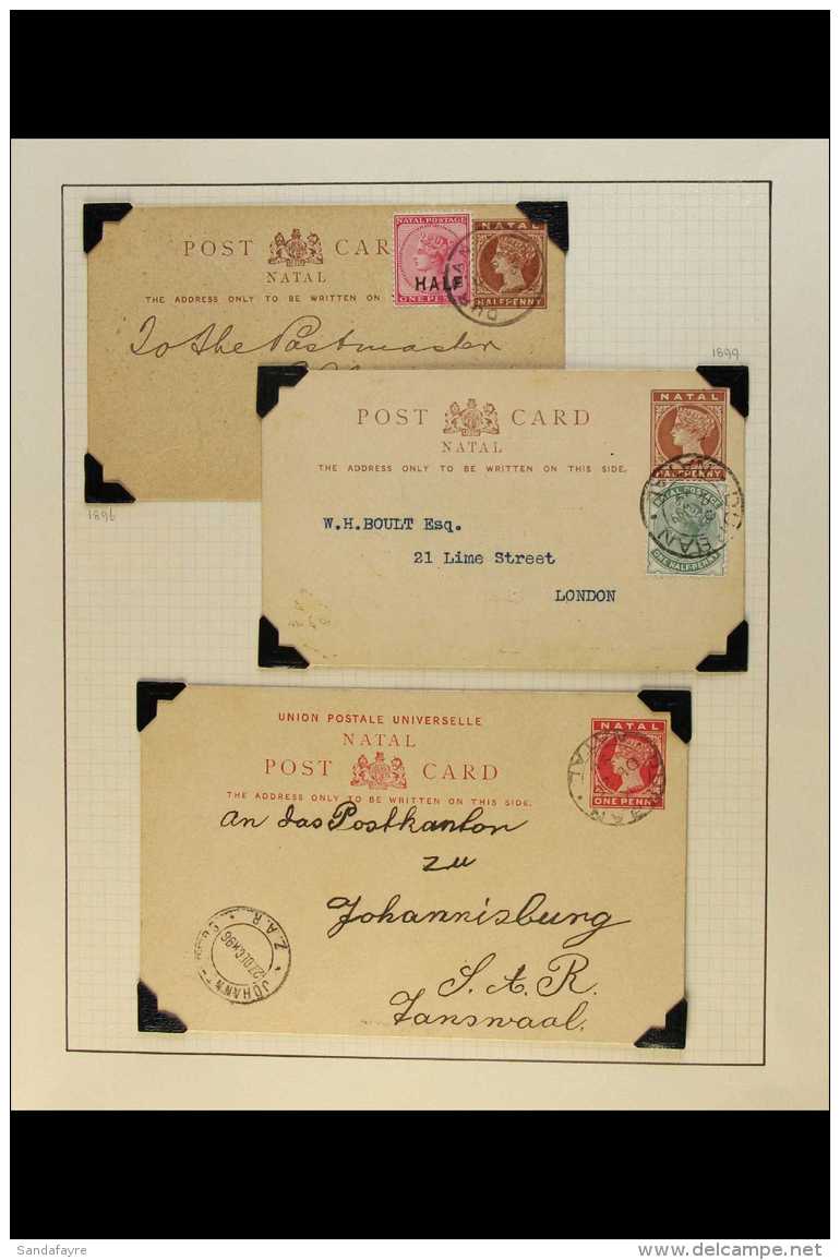 NATAL POSTAL STATIONERY 1896-1902 Postally Used Group With Two &frac12;d Cards (both Uprated) And A 1d Card,... - Unclassified