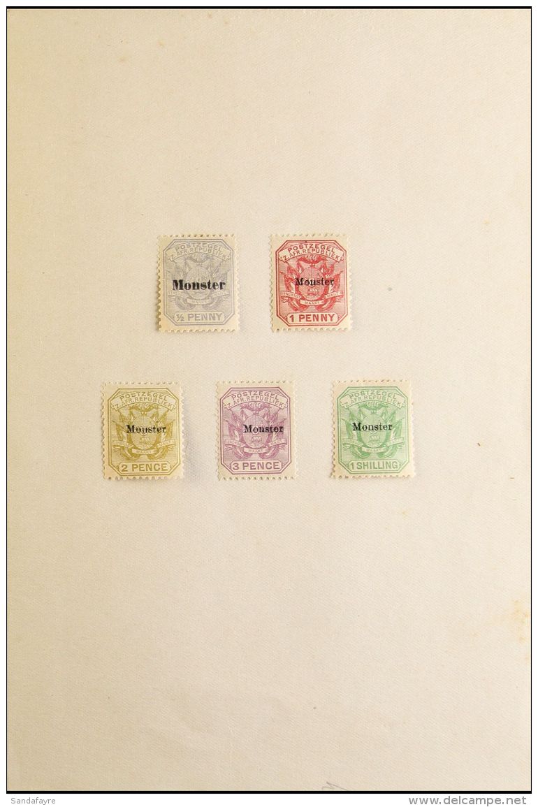 TRANSVAAL 1895-96 "Monster" Overprinted Set, SG 205s/08s &amp; 211s, Fine Mint, Still In Ancient Auction Folder.... - Unclassified