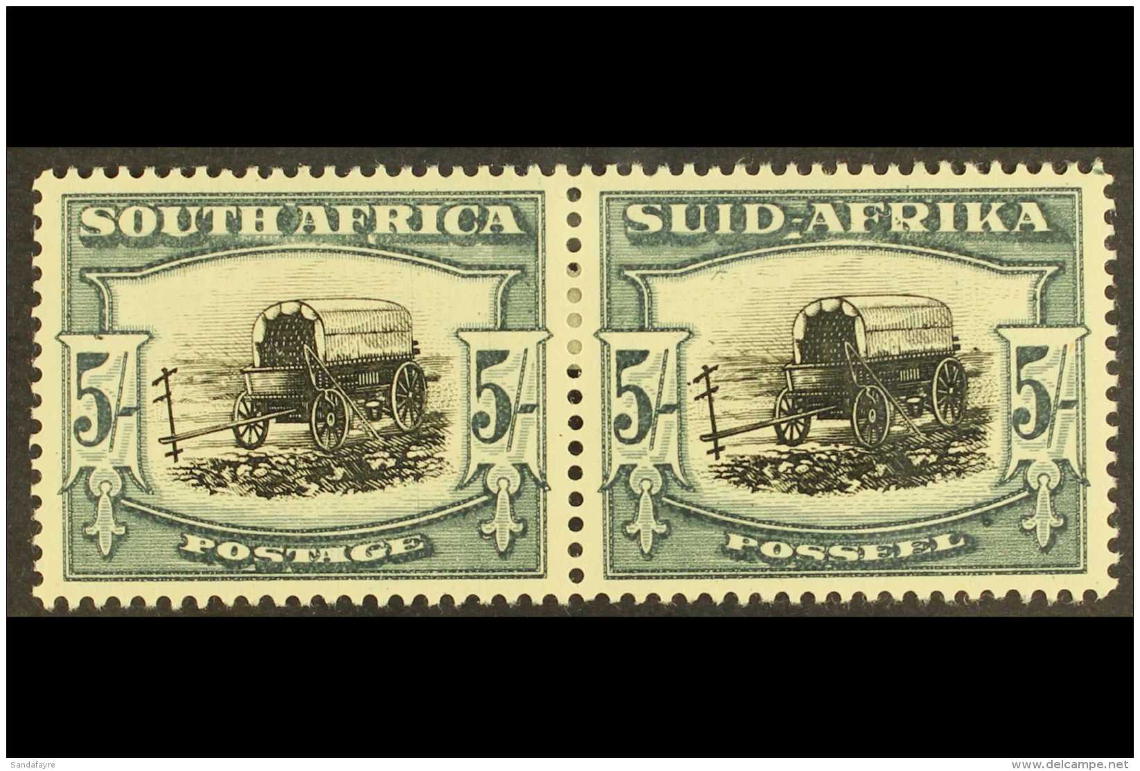 1933-48 5s Deep Blue-green, BROKEN YOKE-PIN VARIETY, SG 64b, Very Fine Mint. For More Images, Please Visit... - Unclassified