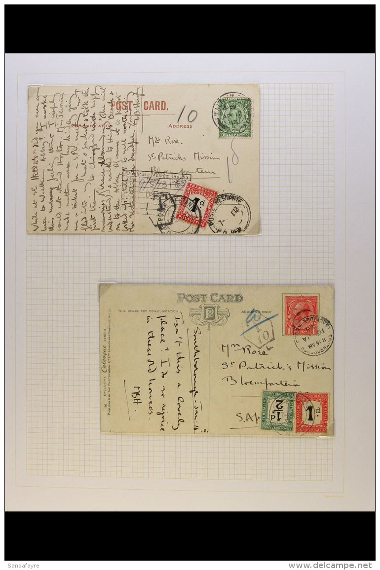 POSTAGE DUES COVERS &amp; POSTCARDS Group Including Two Postcards With Transvaal 1d Due Used In Union Period,... - Unclassified