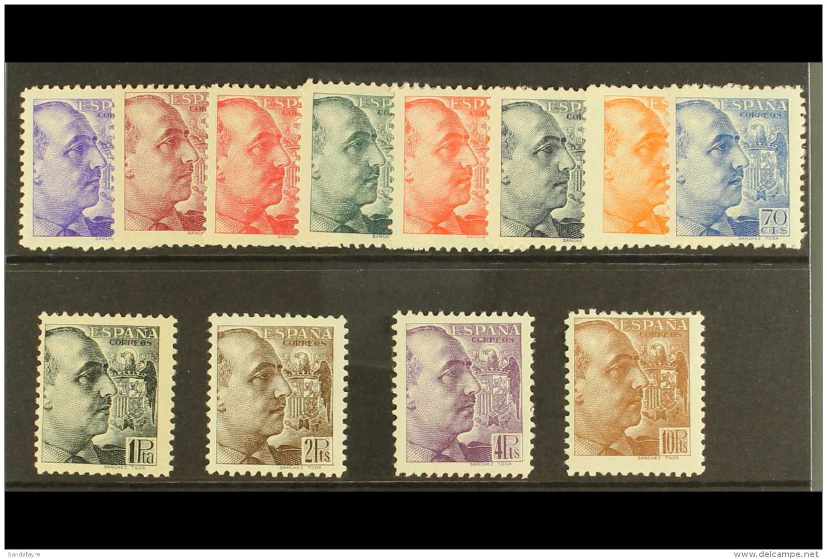 1939 Franco Set To 10p With Sanchez Toda Imprint, SG 948/59, Very Fine And Fresh Mint. (12 Stamps) For More... - Other & Unclassified