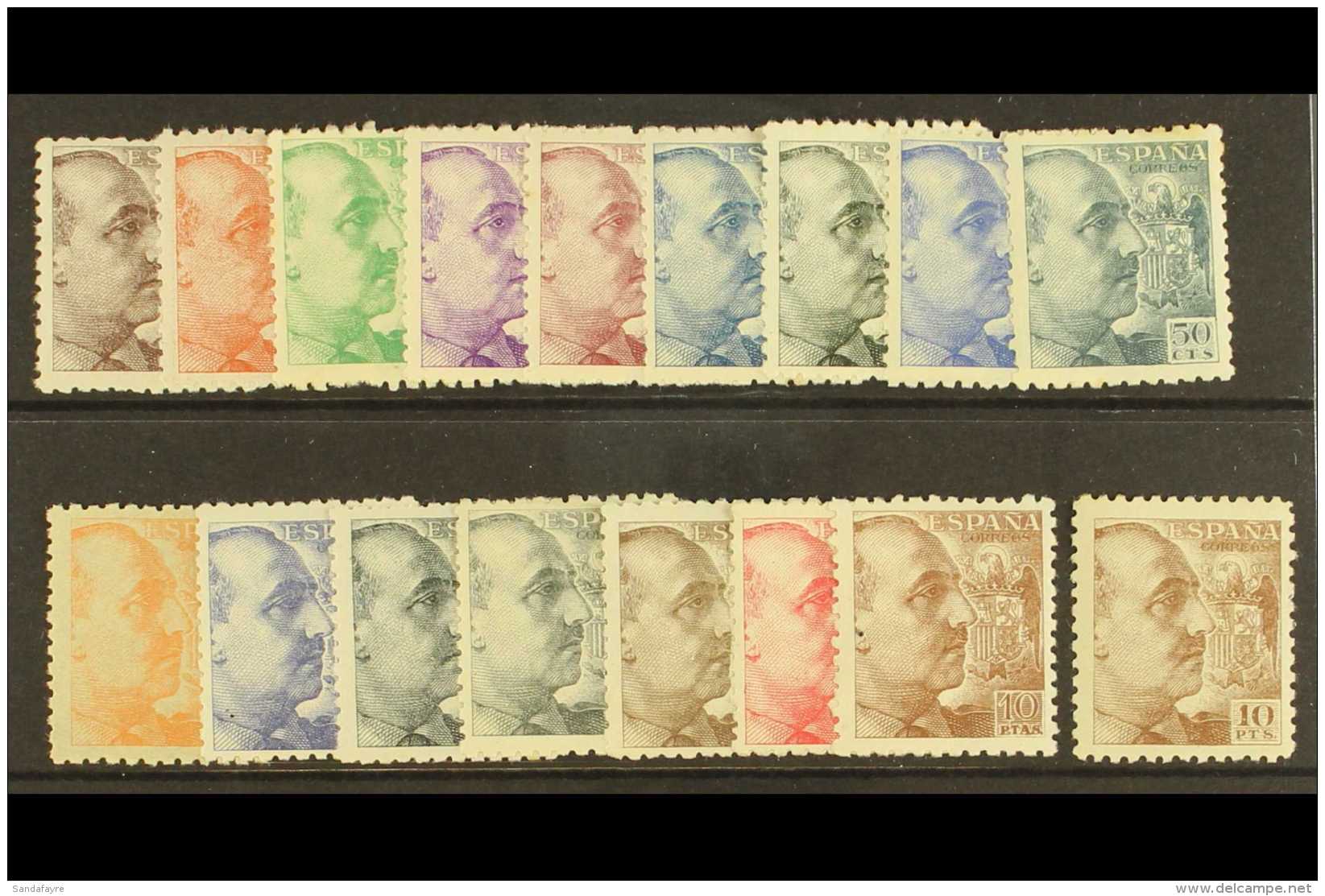 1939 Franco Set Complete Including Both 1pta And 1pts, 10pts And 10ptas, SG 960/79, Very Fine And Fresh Mint. (17... - Other & Unclassified