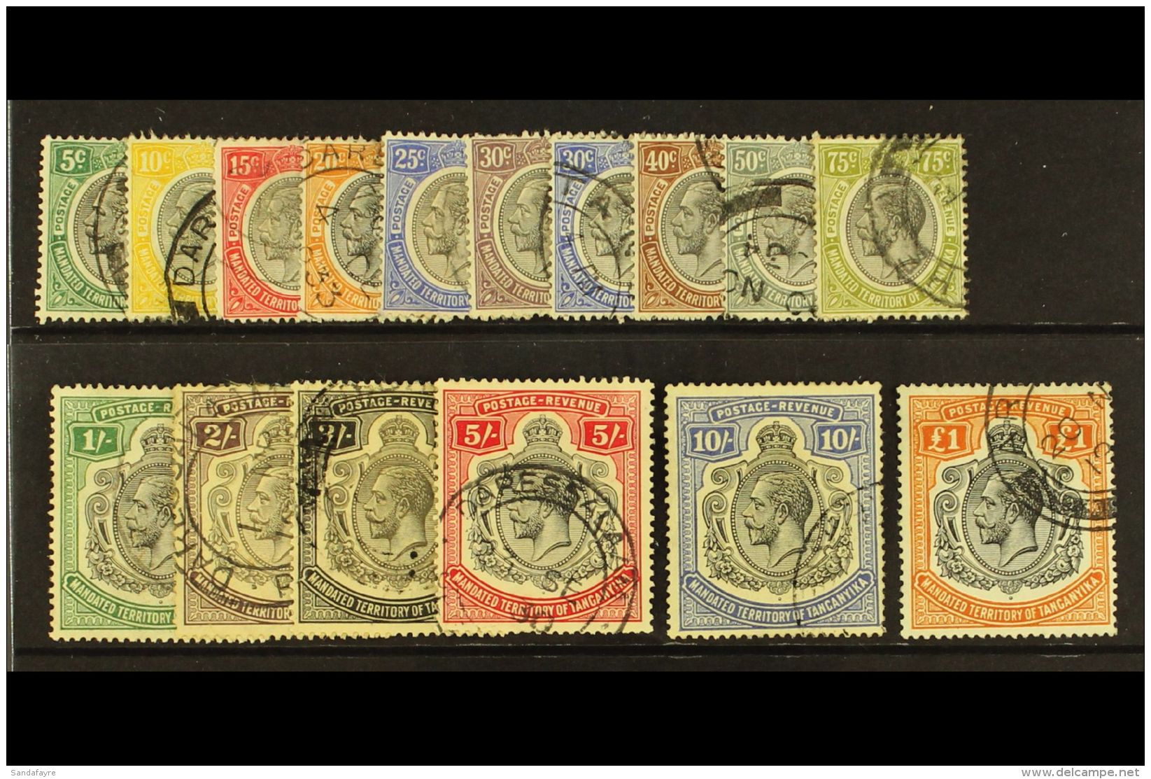 1927-31 Complete KGV Set, SG 93/107, Fine Cds Used. (16) For More Images, Please Visit... - Tanganyika (...-1932)