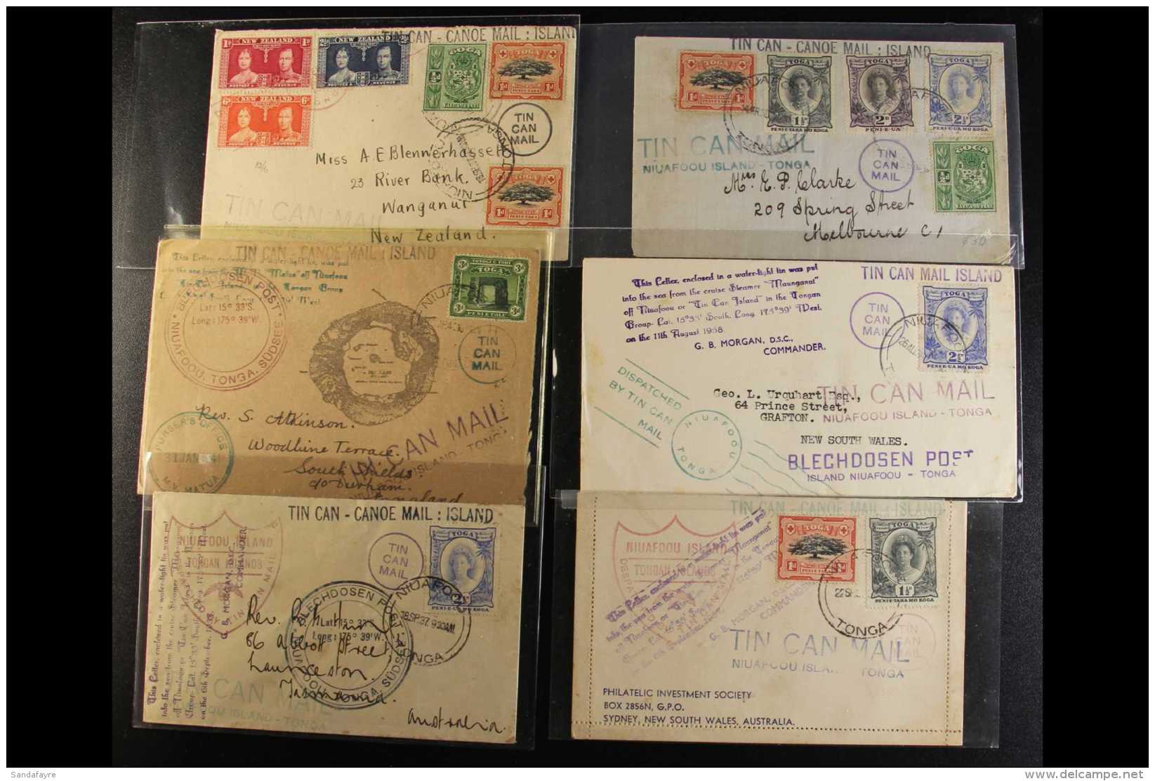 1937-1946 TIN CAN MAIL A Delightful Collection Of KGVI Era Covers, Many Are Illustrated, Bear Various Cachets,... - Tonga (...-1970)