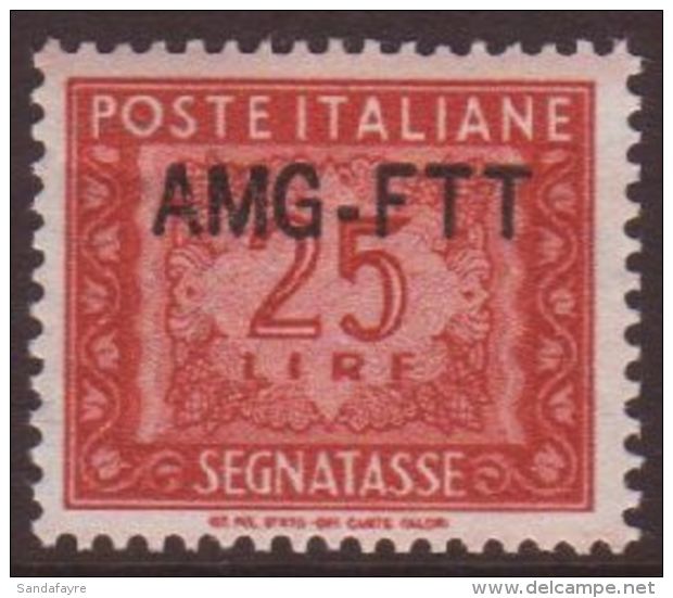 ZONE A POSTAGE DUE (Segnatasse). 1954 25L Red- Brown With New Overprint Type, Sassone 25A, Very Fine Never Hinged... - Other & Unclassified