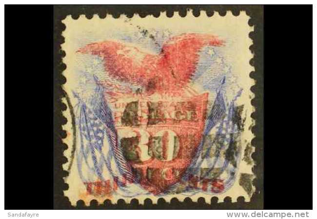 1869 30c Pale Carmine And Pale Ultramarine (SG 123, Sc 121), Lightly Used, Rarely Seen Rich Original Colours. A... - Other & Unclassified