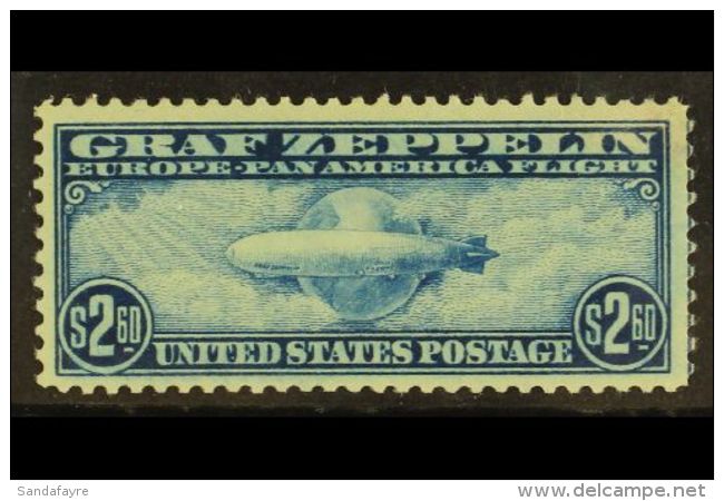 1930 $2.60 Blue Air Graf Zeppelin (Scott C15, SG A689), Never Hinged Mint, Good Centering, Fresh &amp; Attractive.... - Other & Unclassified