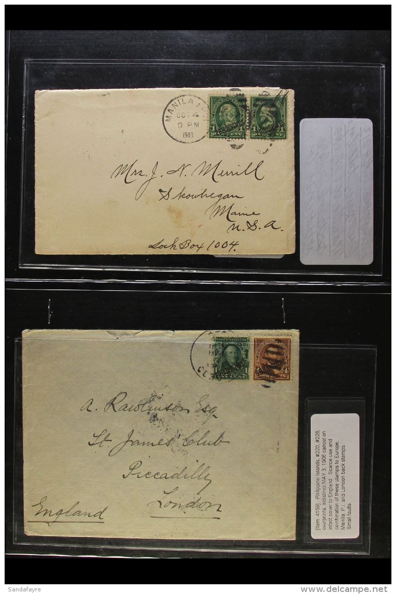 PHILIPPINES 1900-1906 COVERS WITH OVERPRINTED STAMPS. An Interesting Collection Of Covers (plus One Picture... - Other & Unclassified