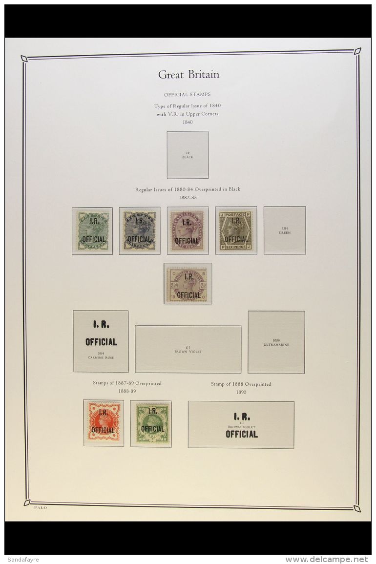 OFFICIALS "I.R. OFFICIAL" OVERPRINTS - MINT GROUP Includes 1880-1 Issues &frac12;d Pale Green, 1d Lilac &amp; 6d... - Other & Unclassified