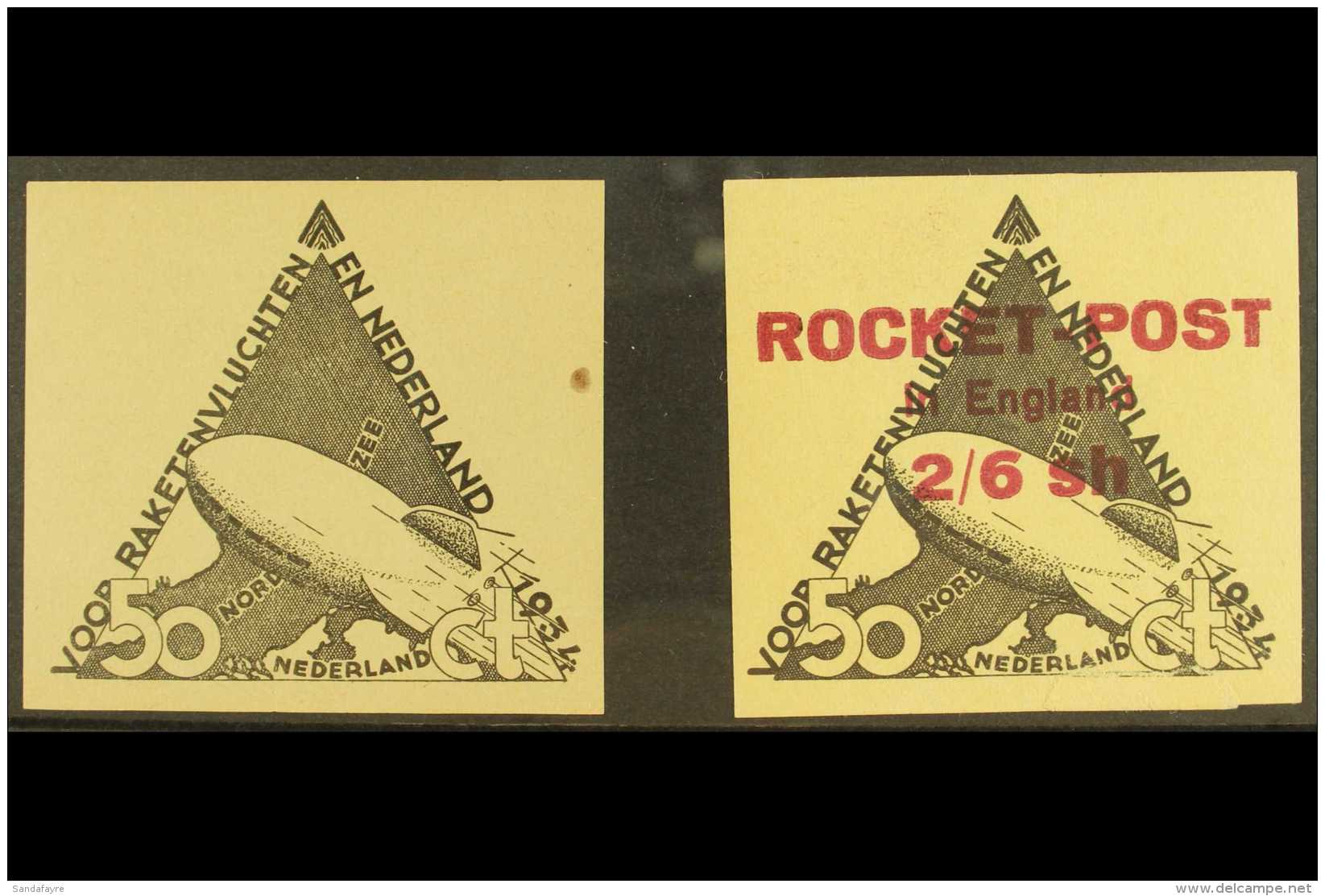 ROCKET MAIL 1934 MINT 50ct &amp; 2s6d On 50ct, Ellington Zwisler 1B4 &amp; Ellington Zwisler 1B6. (2 Items) For... - Other & Unclassified