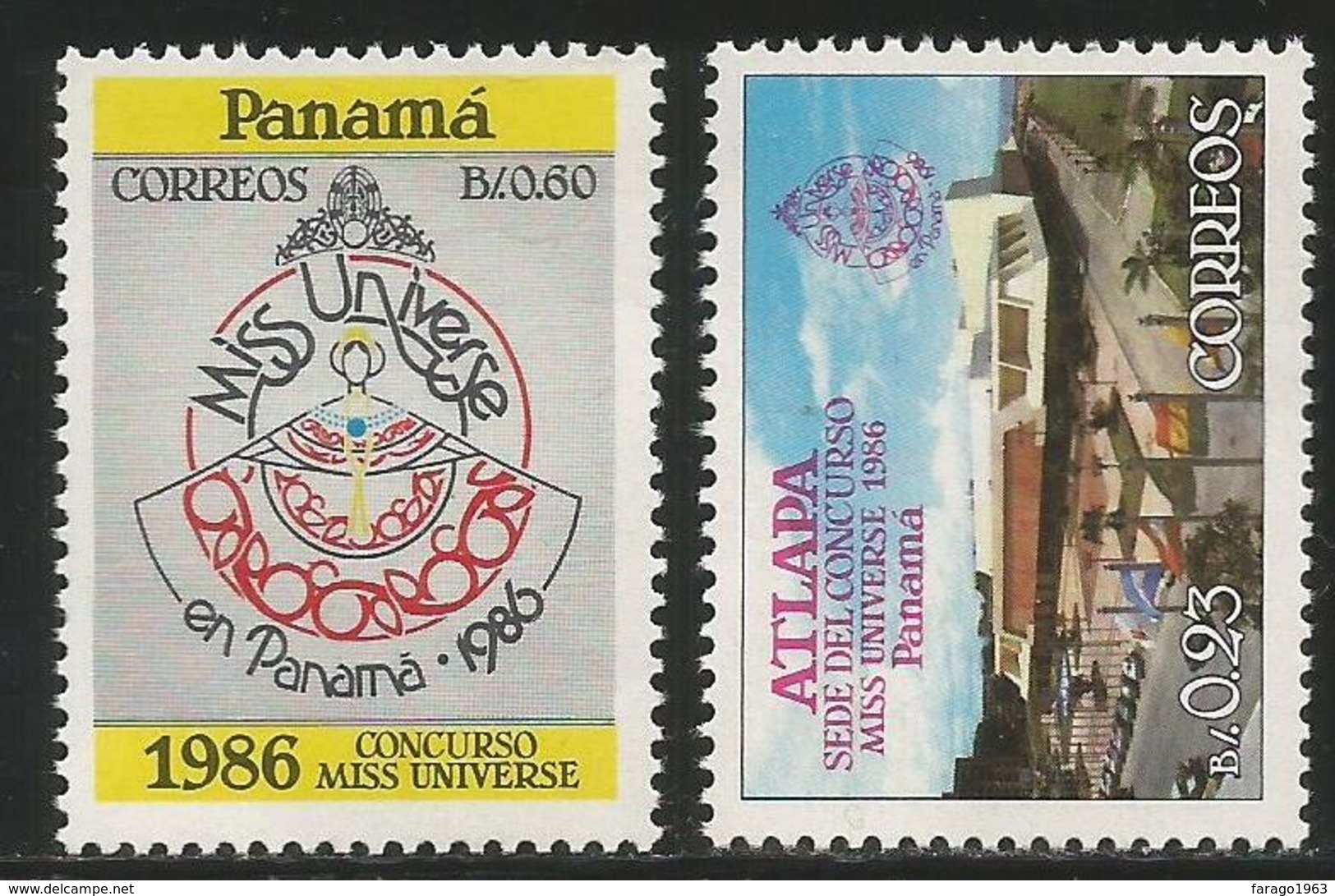 1986 Panama Miss Universe Complete  Set Of 2 MNH - Panama