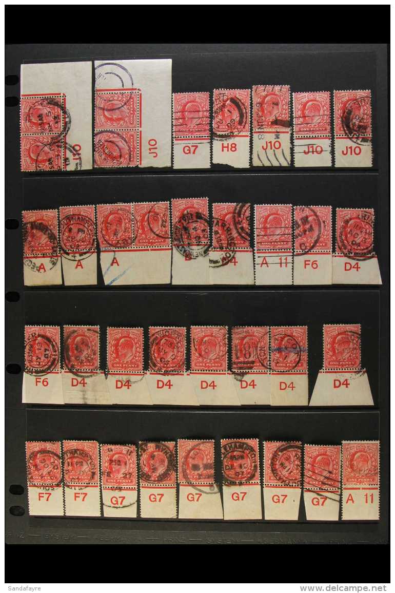 1902-1911 1d RED USED CONTROLS. An Interesting Collection Of 1d Marginal Examples With Various CONTROLS, Mostly... - Unclassified