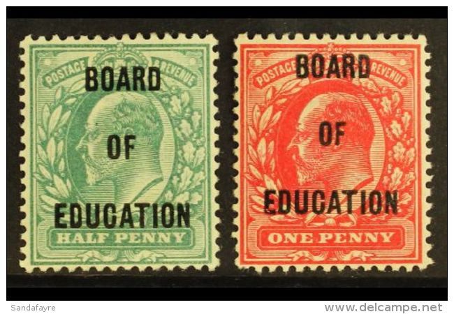 OFFICIALS "BOARD OF EDUCATION" KEVII &frac12;d &amp; 1d, SG O83/4, Fine Mint (2). For More Images, Please Visit... - Unclassified