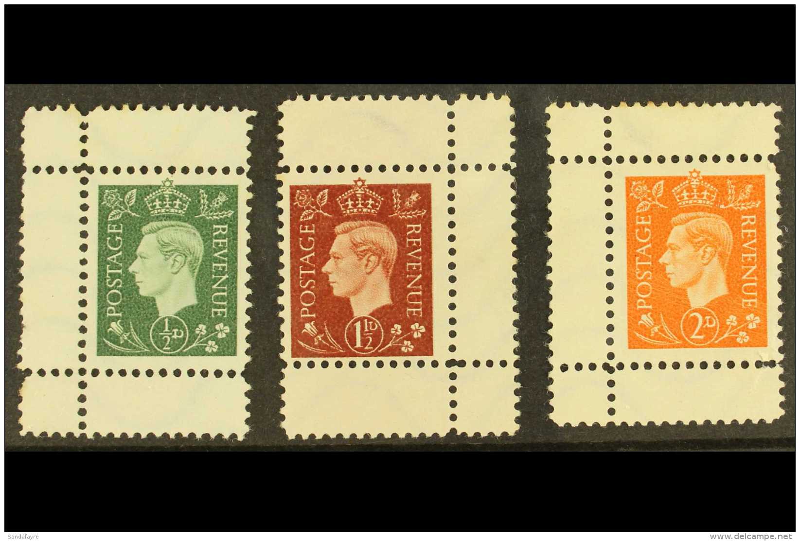 GERMAN PROPAGANDA FORGERIES &frac12;d, 1&frac12;d &amp; 2d Values, Perf.11 On Wavy-line Watermarked Paper, Michel... - Non Classificati