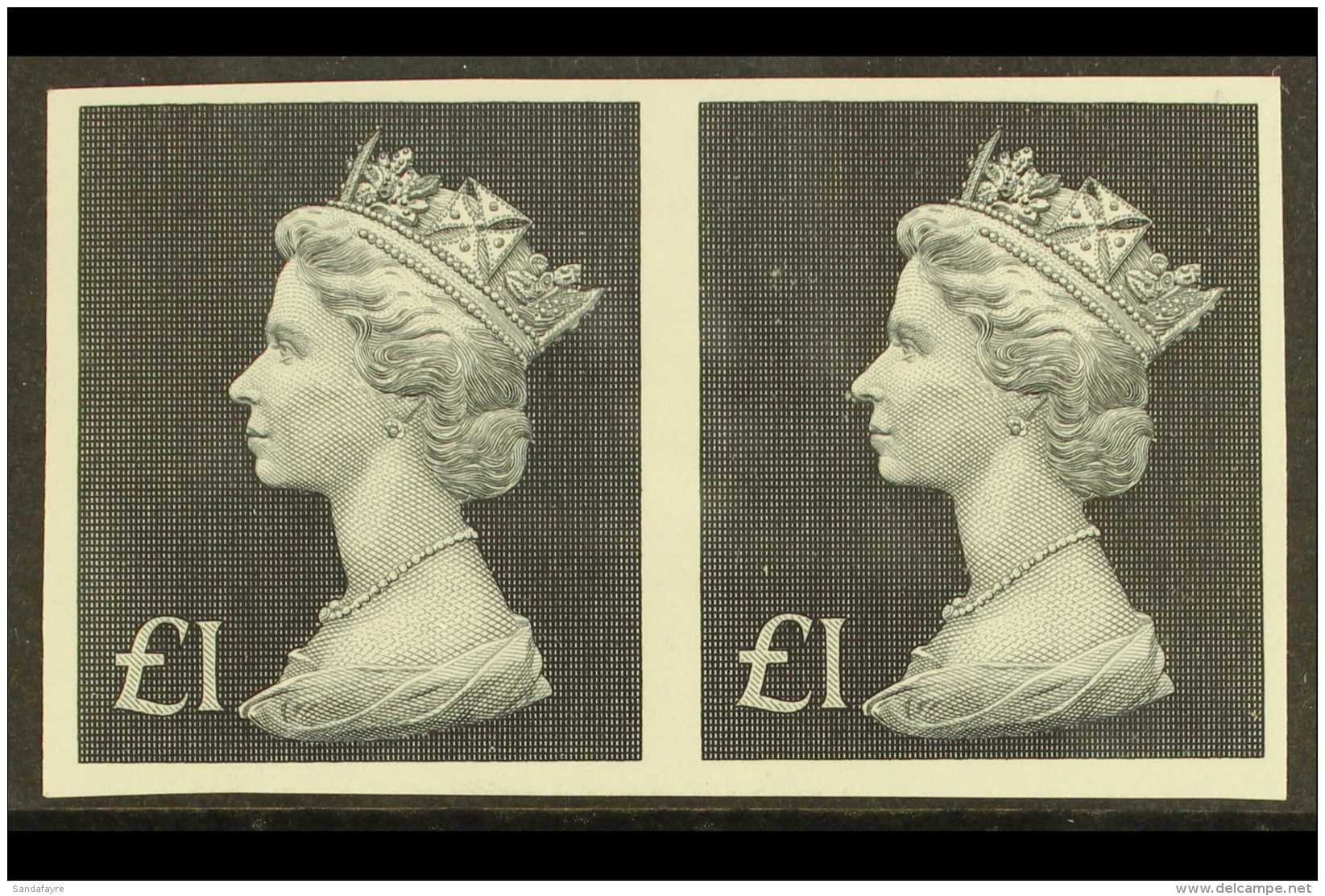 1972 &pound;1 Bluish Black "IMPERF PAIR" As SG 831b, Never Hinged Mint (1 Pair) For More Images, Please Visit... - Other & Unclassified