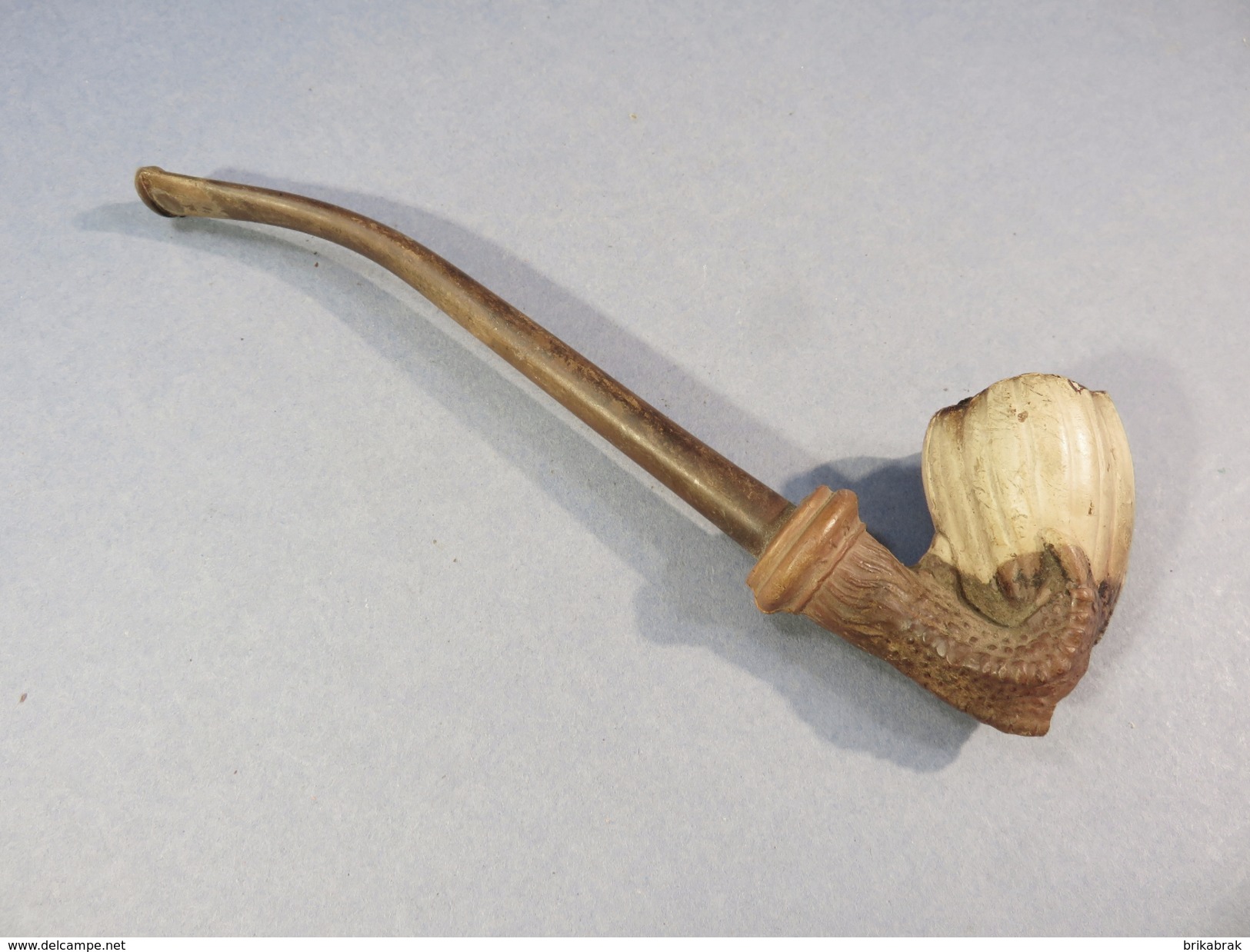 * PIPE PATTE OISEAU EN TERRE CUITE - Tabac Fumeur - Pipes En Terre Et Porcelaine