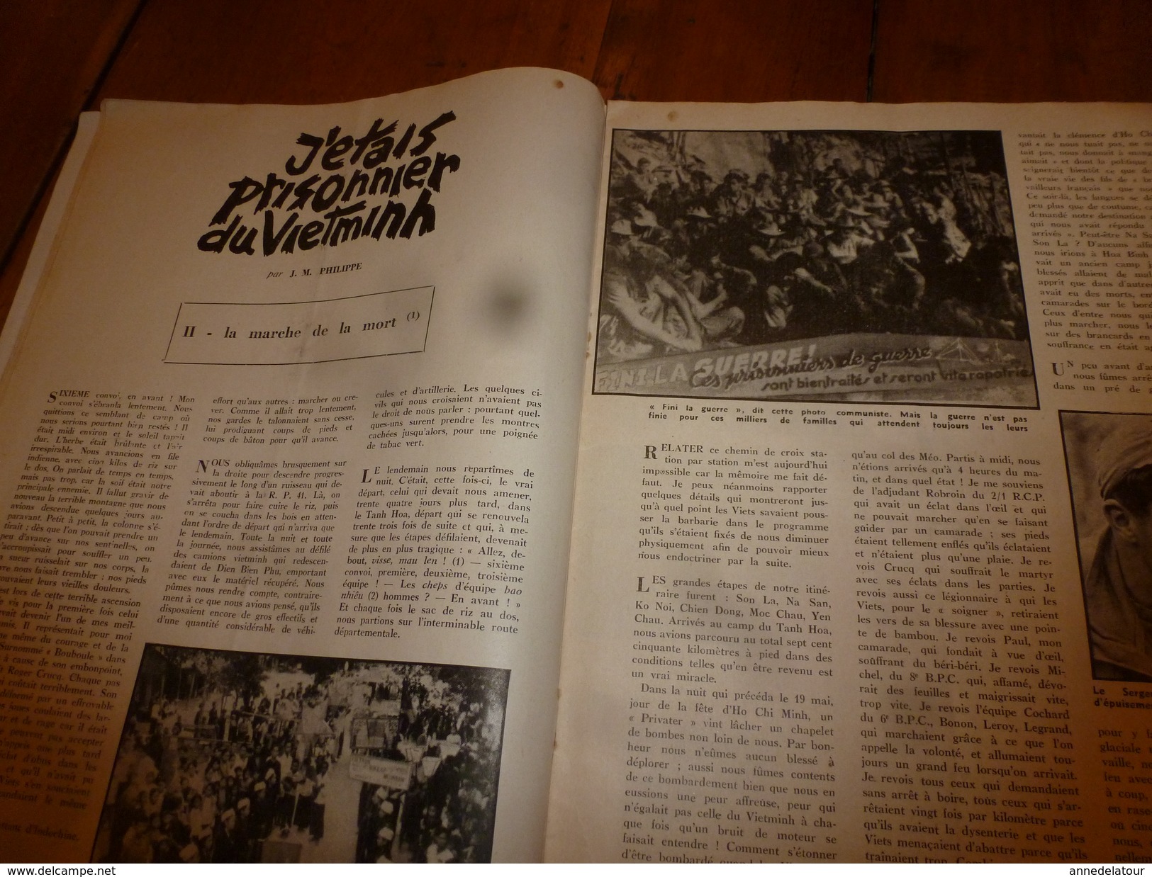 1955 LE COMBATTANT D'INDOCHINE: J'étais prisonnier du Vietminh ;Affaire des fuites et Dien Bien Phu ; etc
