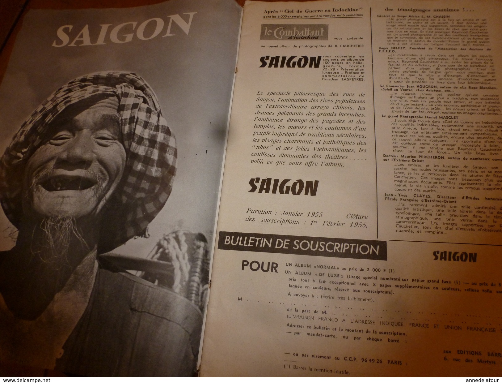 1954 LE COMBATTANT D'INDOCHINE: J'étais Prisonnier Du Vietminh ;Hanoï; Saïgon; Ho Chi Minh; SIAM ;Légion; G. De Villier - French