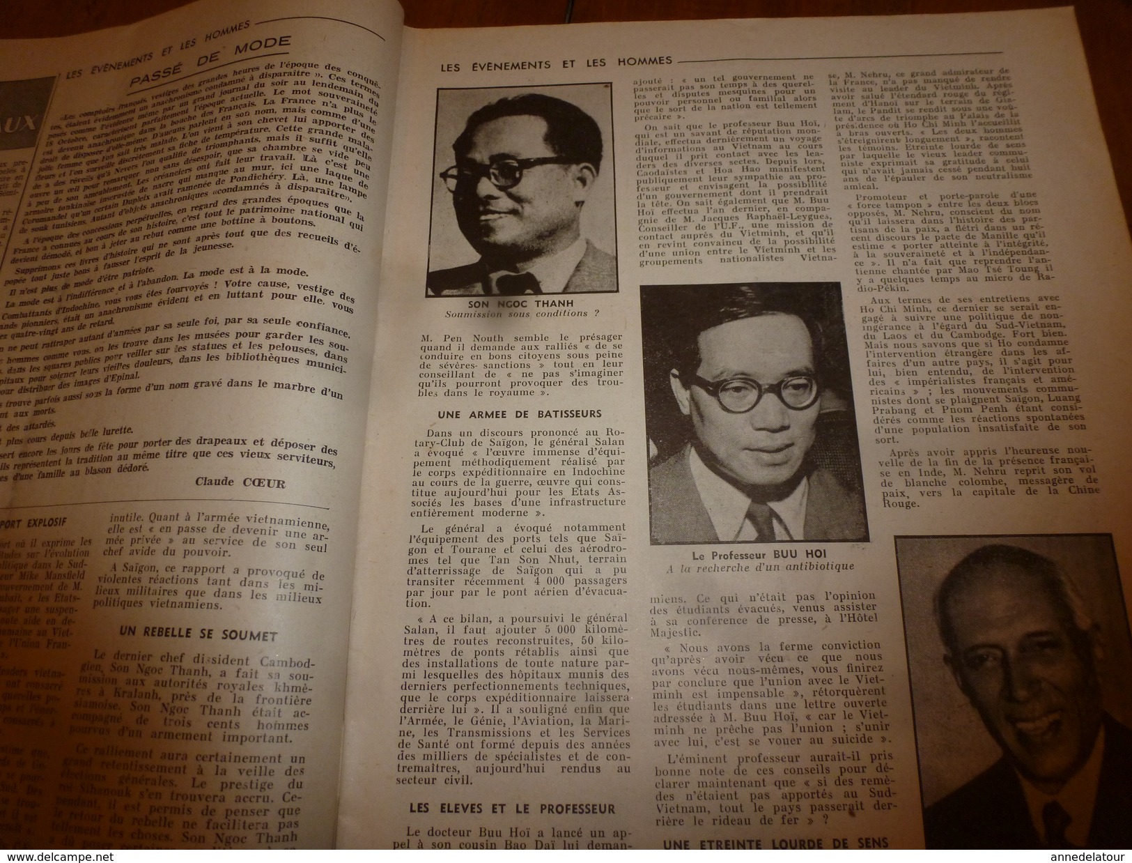 1954 LE COMBATTANT D'INDOCHINE: Hanoï; Bigeard Et Langlais Libérés Par Le Vietminh; Ho Chi Minh; Jacques Duclos; Etc - Francés