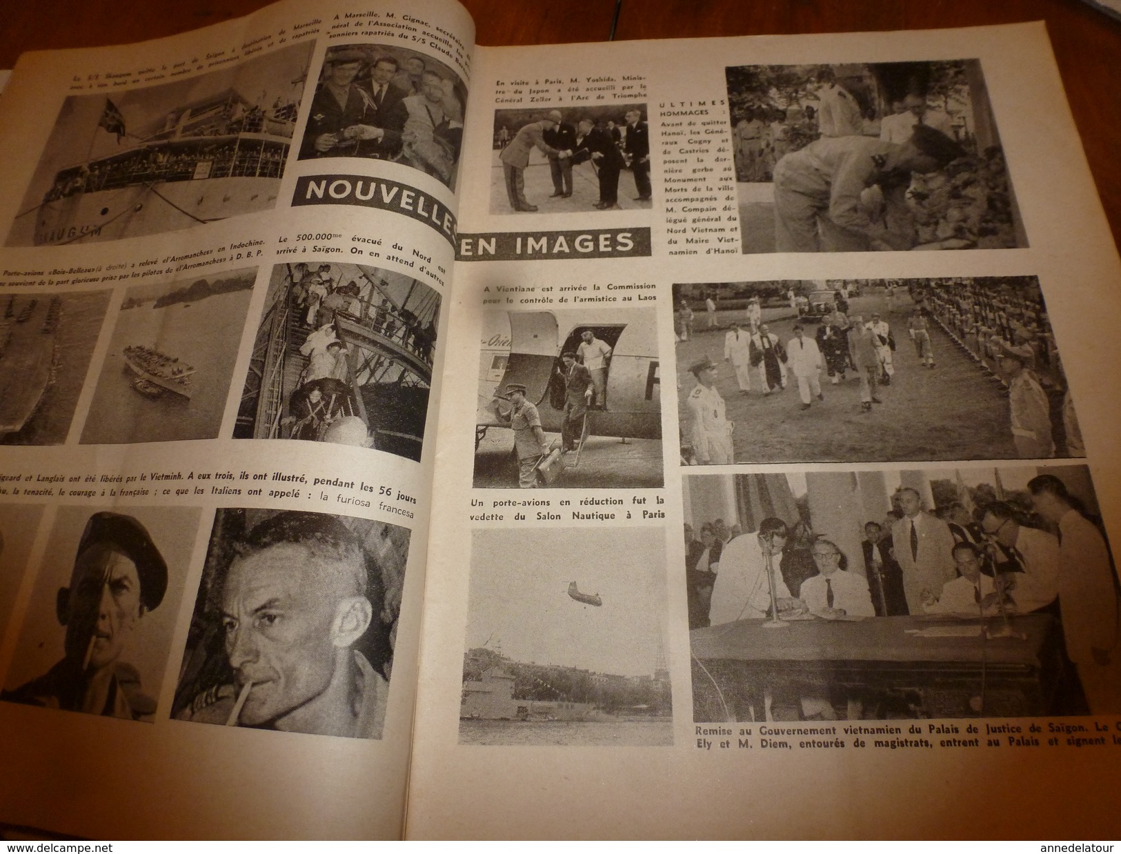 1954 LE COMBATTANT D'INDOCHINE: Hanoï; Bigeard et Langlais libérés par le Vietminh; Ho Chi Minh; Jacques Duclos; etc